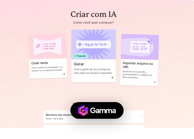 Como usar Gamma app - passo 1